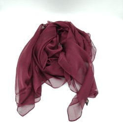 Burgundy Thin Silk Scarf