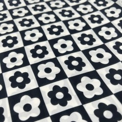 Black And White Small Flowers Square