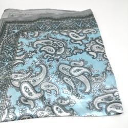 Small Retro Gray Blue Silk Scarf 