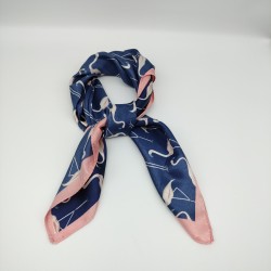 Navy Blue Vintage Silk Scarf